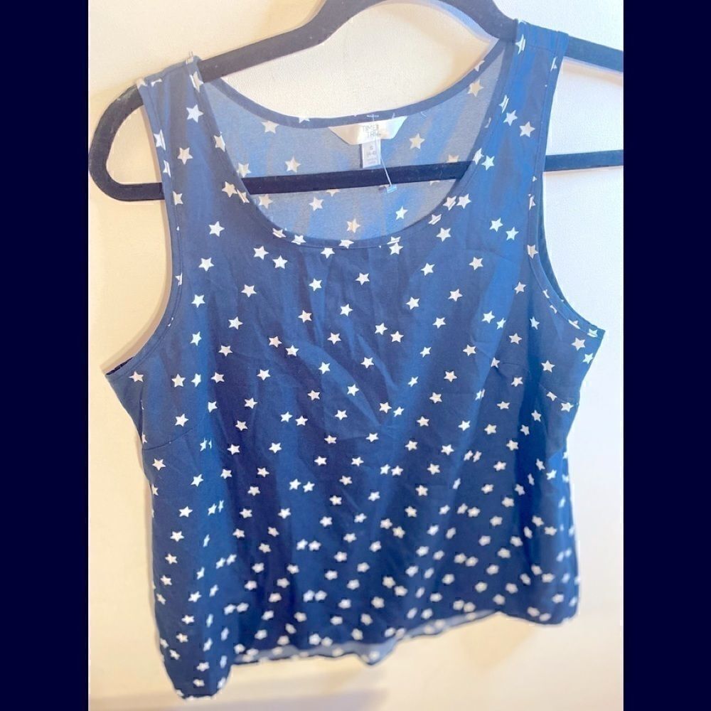 Time And True Navy Blue with white Stars top S